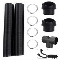 42/60/75mm Dyzelinio šildytuvo ventiliacijos žarnos spaustukų rinkinys Dyzelinio šildytuvo vamzdis Automobiliui Sunkvežimiui Mikroautobusui Kemperiui 42mm black