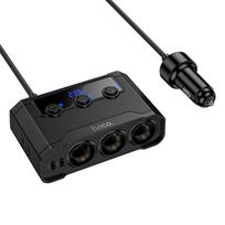 Automobilinis įkroviklis Hoco 2xUSB A + 2xUSB C + 3x cigarečių degiklio lizdai PD QC3.0 240W Z64 juodas