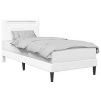 LED Strip Light Bed Frame White 80 x 200 cm Faux Leather