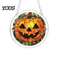 Handmade Acrylic Suncatcher Halloween Puzzle Window Hanging,7.87 Inch Sun Catcher Decoration Home Decor Piece Ornament, Ideal for Gifting E