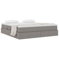 Storage Bed with Mattress Taupe 160 x 200 cm Polyester