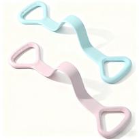 Custom Logo TPE Figure 8 Resistance Band Yoga  Fitness Stretching Strap for Shoulder Back  Arm Strength Training mėlyna