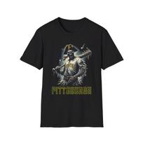Men's and Women's T-shirts Pittsburgh Pirates Horror Mash-Up T-Shirt - Spooky Baseball Fan Apparel M