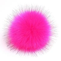 High-quality Diy Women Faux Raccoon Fur Pom Poms Ball For Beanie Hats Rose Red