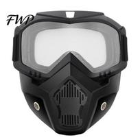 Industrial Protective Eyewear Full Face Goggle Mask, Detachable Cycling Goggles Mask with Anti-Fog HD Anti-fog Safety Lens, Large Viewing Hood, F