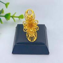 Dubai Middle East Women's 24K Gold Plated Ring Copper African Bridal Jewelry Adjustable Size Ring 2026 Resizable