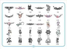 LinhaivetA Adhesive Airbrush Stencil Sticker Book 5 for Temporary Glitter Tattoo