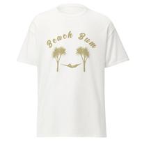 Beach Bum Mens Classic T Shirt Palm Trees Hammock Design Soft Cotton Tee L