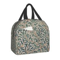 William Morris Vintage Floral Thermal Insulated Lunch Bag - Victorian-Inspired Oxford Cloth Lunch Box with Sturdy Handles, Leakp 8.66x7.87x5.12inch