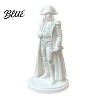 European Retro Art Piece 3D Printed Napoleon Statue with Military Coat, Turban & Scroll, Vintage Historical Desktop Decor White Body Craft Figurine,