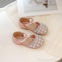 2026 Spring/Summer Little Girl Sequin Mary Jane Pearl Shoes Sizes 21-25, Box of 50
