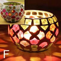 Mosaic European Tea Light Votive Tabletop Candle Jar Candlestick Candle Holder Home Decor F