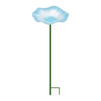 Bird feeder, bee butterfly watering station, outdoor wild bird food bowl, Metal Stake Yard garden decoration, Hummingbird Baths dangaus mėlyna spalva