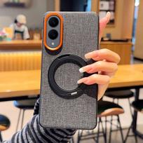 case for Samsung S26 S25 S24 plus ultra Rotating with bracket protective case magnetic attraction texture of cloth tough shell Galaxy S26 juoda