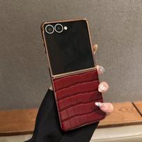 case for Samsung Z FLIP 7 6 5 New leather folding screen protective case Shock Proof Anti-Fingerprint tough shell Anti-Scratch Galaxy Z Flip7 raudona