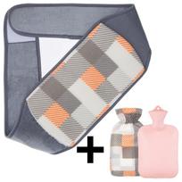 3 In 1 Hot Water Bottle with Waist Cover for Neck and Shoulder Back Hand Legs Waist Warm Stomach Abdominal Warming Bag