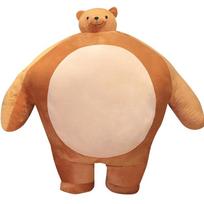 Tiny Head Teddy Bear Pillow Stuffed Small Head Big Muscle Body Bear Boyfriend Hug Pillow Chair Cushion Kids Baby Boy Birthday 45cm ruda