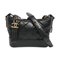 [Pre-Owned] Gabrielle Small Dark Gray Quilted V Pattern Backpack Crossbody Bag Shoulder Bag - Very Good #BX1S08 ONE SIZE