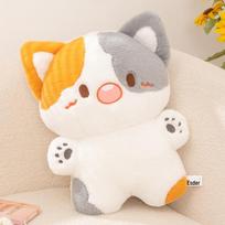 Calico Cat Plush Pillow - Cute Stuffed Animal for Sleeping or Backrest, Perfect Birthday Gift for Girls. Small 35CM