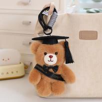 15cm Cute Graduation Teddy Bear Plush Keychain Bear with Cap Toys Gift for Graduates & Party Decoration Bag Decor for Friends about 15cm