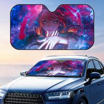 Makima C-Chainsaw Man Sun Visor Reusable Aluminum Foil UV Protector Heat Three-layer Insulation Windshield Sunshades