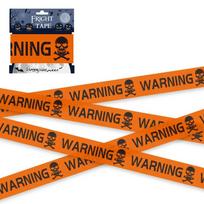 6M Halloween Window Prop English Isolation Warning Tape Plastic Skull Head Warning Tape Signs Halloween Atmosphere Decoration