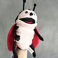 High Quality Cartoon Hand Puppet Plush Toy Ladybug Mouth Move 30cm 0.12kg white