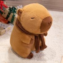 Capybara Plush Toy with Scarf- Cute Capybara Stuffed Animal for Adults - Soft and Kawaii Capibara Plushie 23cm ruda