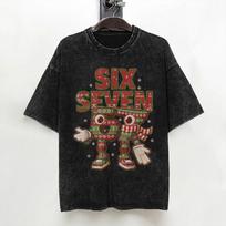 67 Brainrot Italian Meme Funny Six Seven T Shirt Washed Cotton Oversize TShirts for Men Women Streetwear Graphic Printed Tees S