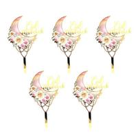 5Pieces Cake Decoration Set Cake Toppers Decorative Appetizer Picks Eid Theme Cake Decors Suitable for Festival Occasion