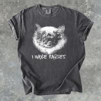 I Have Rabies Bat T-Shirt, Vintage Grunge Y2k Graphic Tee 3XL