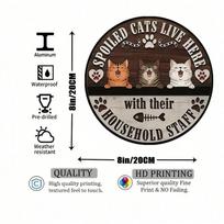Funny Cat Lover Metal Sign Orange Tabby Calico Wall Art Decor for Farmhouse 20x30cm（7.8x11.8inch）