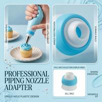 Plastic Piping Tip Converter Single Hole for and Baking Supplies One Size mėlyna