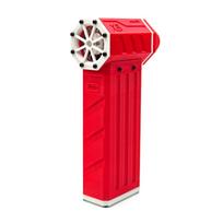 Small Hand Fan 2 in 1 Violent Turbofan Speed Adjust Camping Fan Rechargeable with LED Light,130000RPM Duster  red white juoda