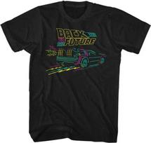Back to The Future Movie 80s Neon Synthwave DeLorean 88 MPH Men's T Shirt S