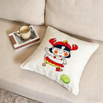 Samyang Buldak Chicken Ramen Cushion Cover Fabric Soft Furnishing,Pillowcase, Cushion Cover, Sofa Pillow, Home Decoration Peach skin 18*18(CM)-1Pcs