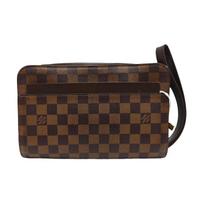 [Pre-Owned] Logo Patch Checkered Canvas Clutch - Very Good #PTSPP5 ONE SIZE