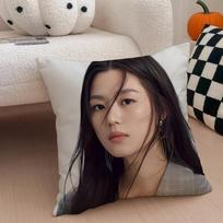 G-Gianna Jun Cushion Cover Throw Pillow Cover Hidden Button Durable Polyester Chair Cushion Peach skin 18*18(CM)-1Pcs
