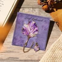 Pendant Design Metal Bookmark Exquisite Craft Book Separator Reading Bookmark  Student Reading Perilla Leaf