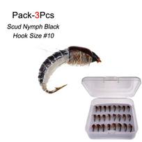 3/6/12/24pcs Scud Nymph Black Lure Fly for Trout Fishing Artificial Insect  Lure 3Pcs/Box13 white