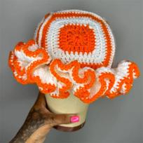 New hand-crocheted Jester Hat Clown Hat Cat-ear personality stylish adult hat Adult 57-59cm white