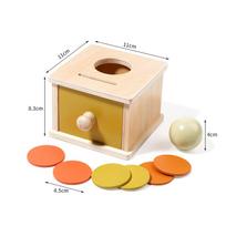 New Montessori Macarone Color Spinning Drum Match Coin Box Permanent Box Round Rectangular Box Kids Sensory Toys for Baby Gifts