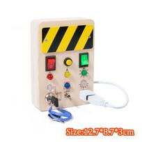 2 in 1 Montessori Busy Board Light Switch Games Toddlers Sensory Manipulation Board Parish Learning Activity Wooden Children Toy