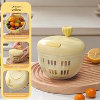 Vegetable Dehydrator, Household Manual Salad Water Spreader, Kitchen Vegetable Basket Spreader, Dry Vegetable Water Draining Machine 1pc citrinos geltonos spalvos