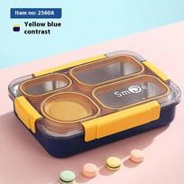 4 Divided Stainless Steel Compartments Bento Lunch Box Kids Insulated Lunch Box for School Office Kitchen Food Storage Container 4 geltona