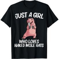 Funny Naked Mole Rat For Girls Kids Africa Tanzania Rodent T-Shirt S juoda