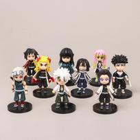 9Pcs/Set Demon Slayer Kamado Tanjirou Nezuko Agatsuma Zenitsu Action Figure Cute Anime Model PVC Statue Collectible Toys Gifts
