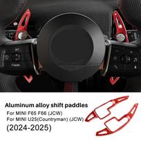 for Mini Cooper S Countryman U25 F65 F66 2024 2025 Car Steering Wheel Paddle Shifter Cover Aluminum Alloy Trim Accessories for f66 raudona