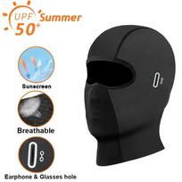 Motorcycle Balaclava Glasses Face Breathable Men Women Quick-Drying Outdoor Cycling Headgear Ice Silk Summer UV Protection Mask