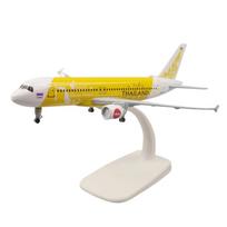 20cm Replica Plane Model A320 Thai Airlines Yellow Metal Aircraft W Landing Gears for Kids Souvenir Plane Toy geltona